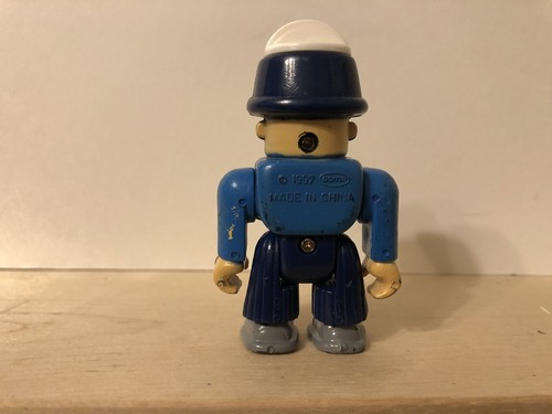 Vintage Toolhead 3" Action Figure By Soma Man Blue Hat 1997 Toy Straight Head - Picture 3 of 3