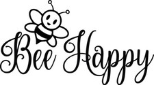 5.5 inch Bee Happy Decal Window Sticker Car Decor Kids Bug Spring Insects Cute