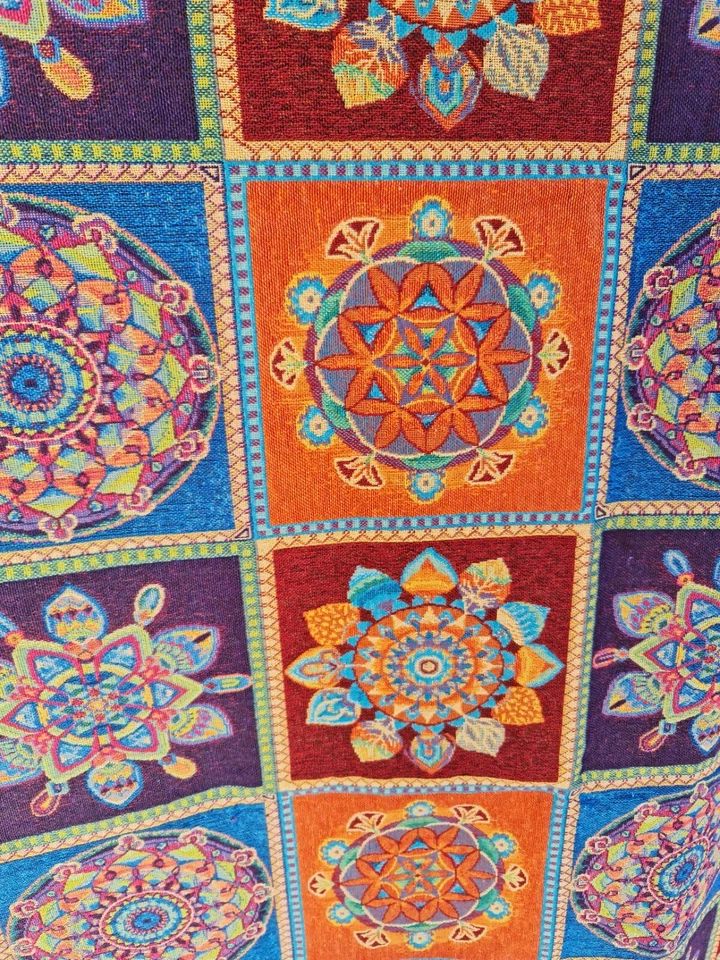 FABRIC REMNANT Mandala Boho Tapestry 140cm x 70cm Thick Craft Sewing DIY Fashion - Image 2 of 3