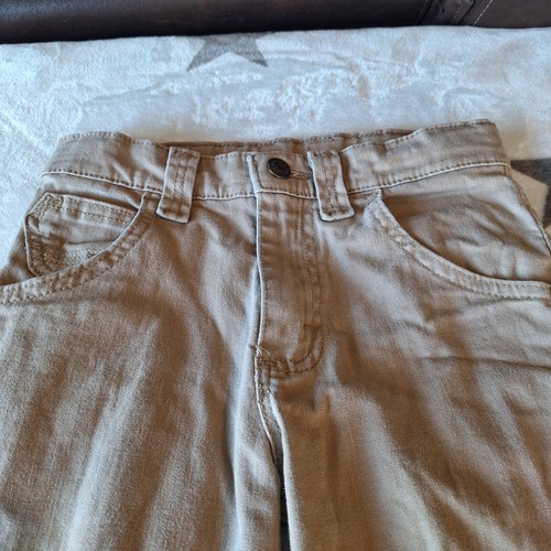 Wrangler 5 Pocket Youth Boys 10 Slim Tan Straight Leg Adjustable Waist Pants - Picture 4 of 9
