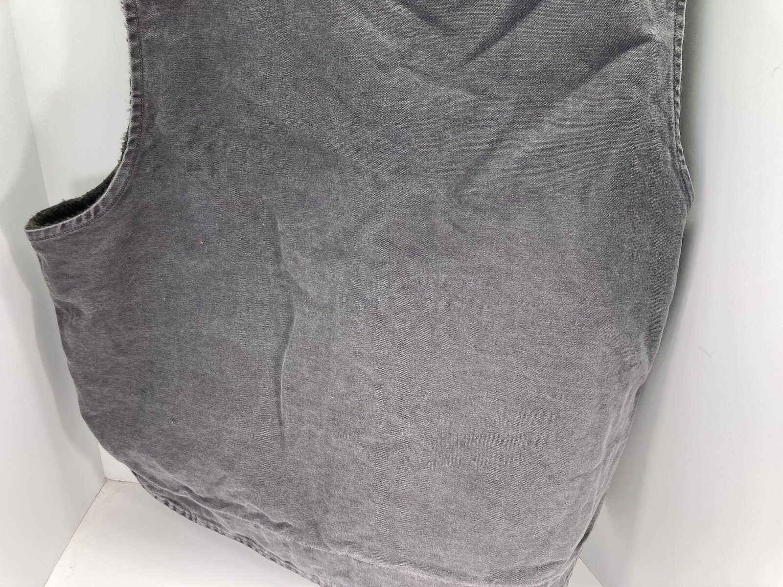 Carhartt Vest Men Size 3XL Gray Full Zip Canvas Fleece Lined Work Wear