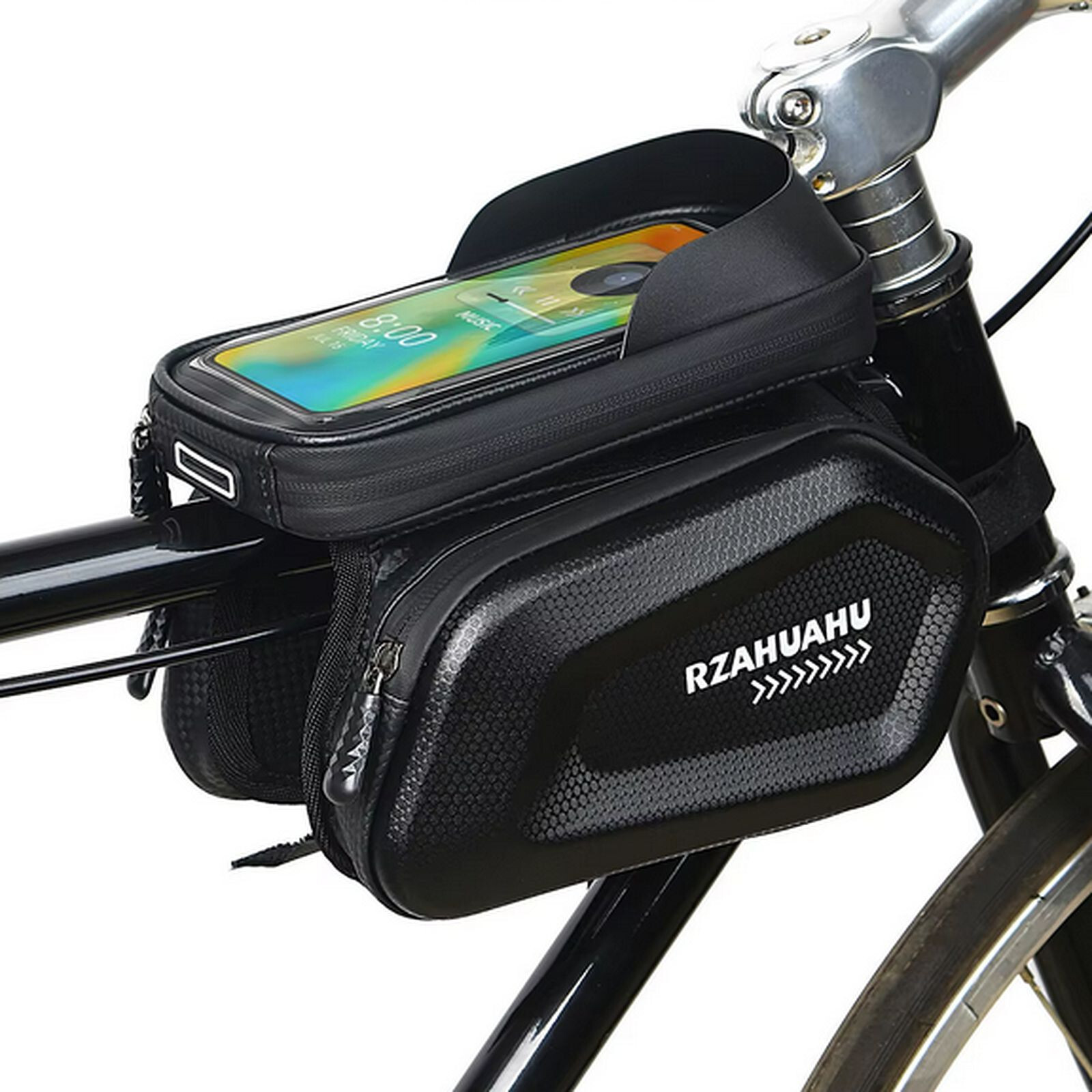Bolsa de marco de bicicleta tubo superior impermeable para móvil bolsa doble funda para móvil bicicleta eléctrica