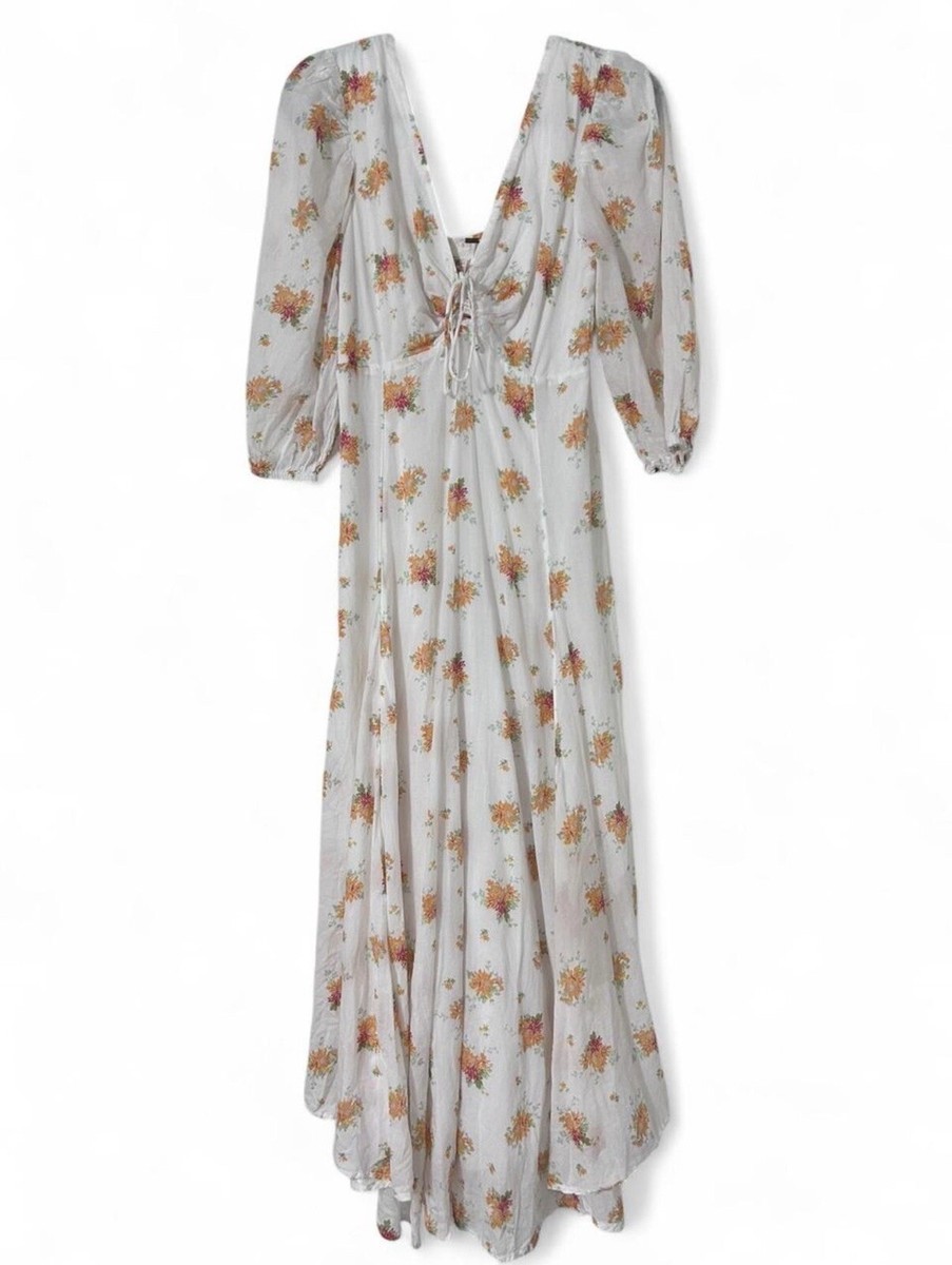 Free People Sea Glass Maxi Dress | Ivory & Orange Floral | Size 8 | eBay Free People Sea Glass Maxi Dress | Ivory & Orange Floral | Size 8 | eBay