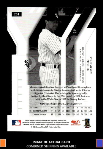2004 Donruss Elite Extra #261 Ryan Meaux Turn of the Century /100 White Sox - Picture 2 of 2
