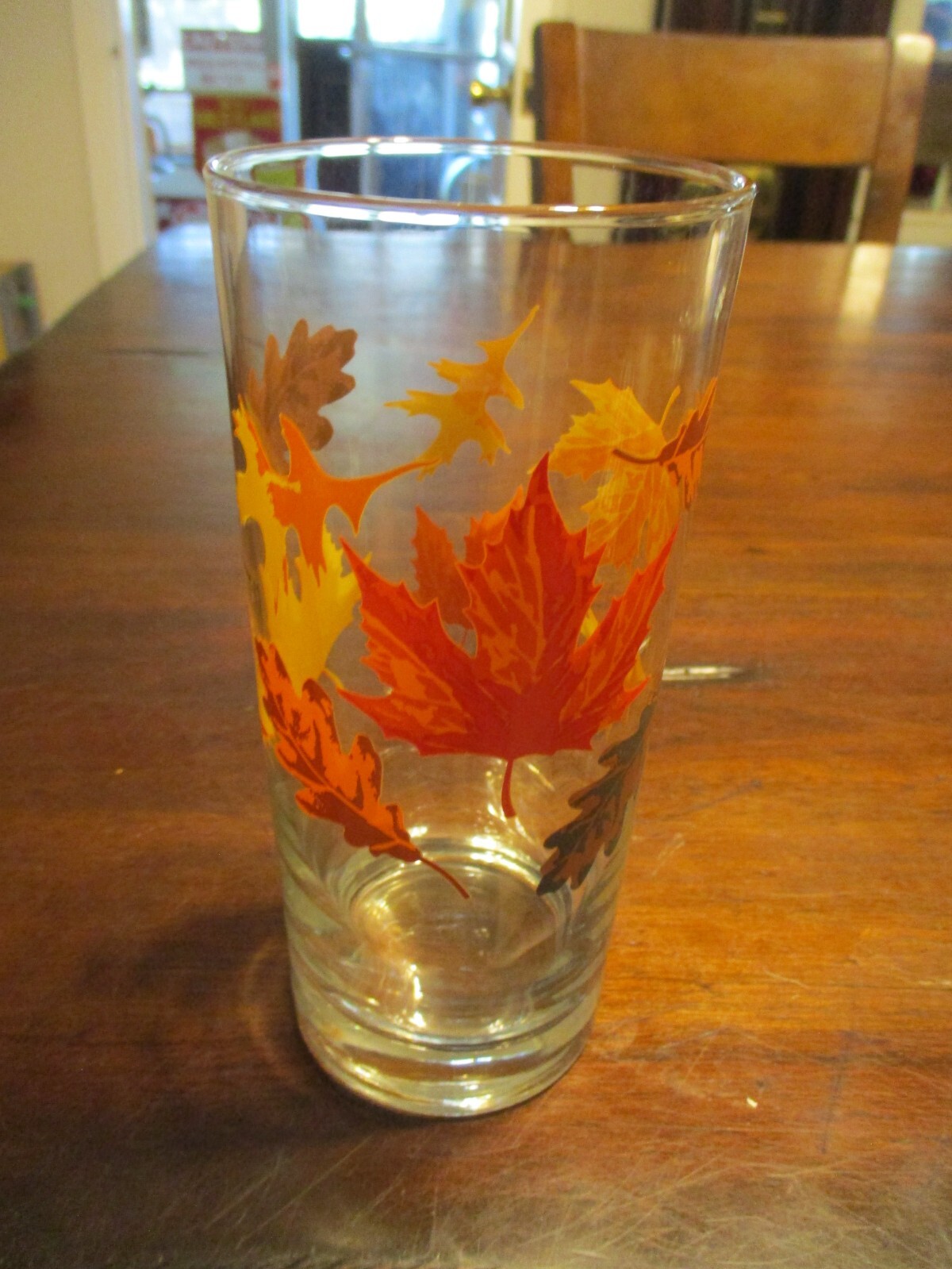 Libby Crisa Fall Seasonal  autumn leaves highball Tumblers set 6 1/4'' tall