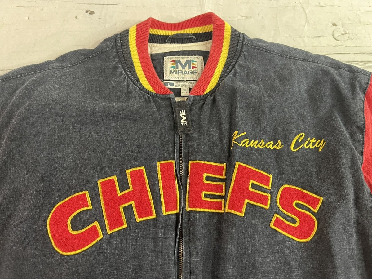 Vintage Mirage Kansas City KC Chiefs Throwbacks NFL Jacket (Indian 