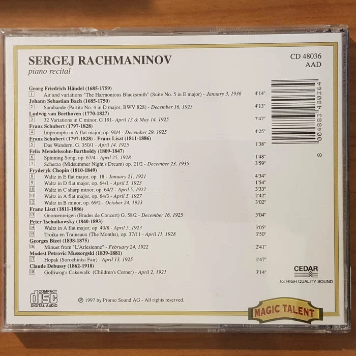 SERGEJ RACHMANINOV Piano Recital EX/VG+(CD) - Bild 4 von 4