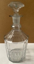 VINTAGE GLASS DECANTER WINE SPIRIT WATER GLASS PANEL BARWARE BAR BOTTLE STOPPER