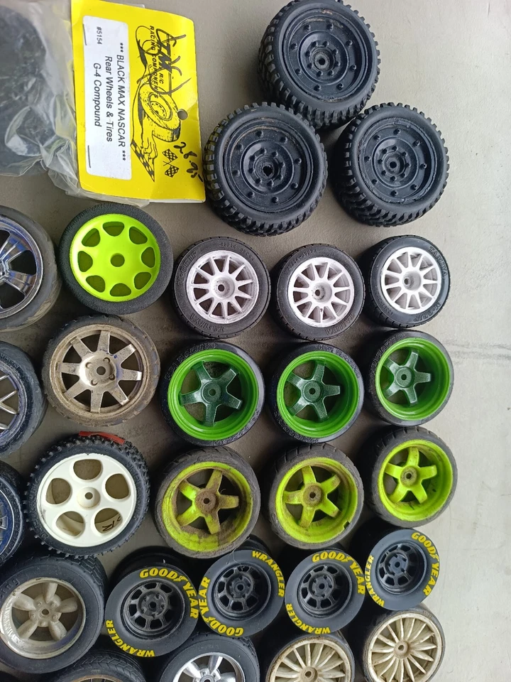 Large Rc Car Wheel / Tire Lot Small Scale 1/10 Drift Foam Hard Tires Sets Etc - Image 2 of 4