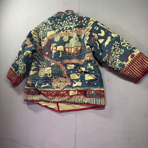 Asian Jacket Kids S/M Cows Horses Quilted Imperial Tang Chinese Toggle Button - Picture 12 of 16