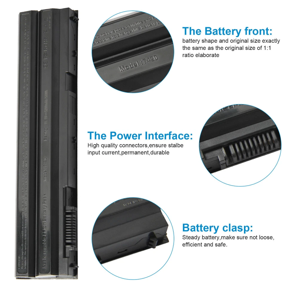Batería de repuesto para computadora portátil KJ321 M5Y0X 8P3YX HCJWT para Dell Latitude Inspiron Foto 4 de 4