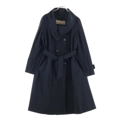 Max Mara 1021894 Coat Polyester Black Size 36 Womens Belted Button Front
