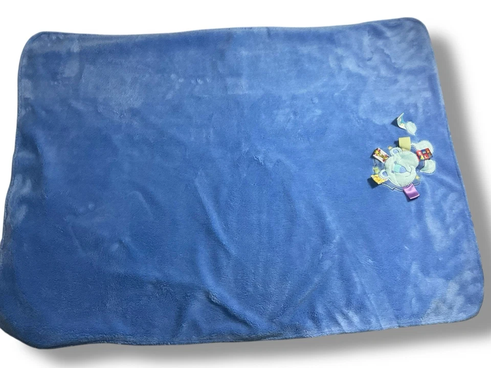 "Manta de seguridad grande de felpa Taggies Blue Lion Baby 30x40"" difícil de encontrar" Foto 2 de 4