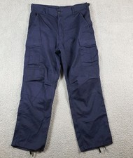 Vintage Military Blue Canvas Cargo Pocket Mens Size Medium Army BDU Combat Pants