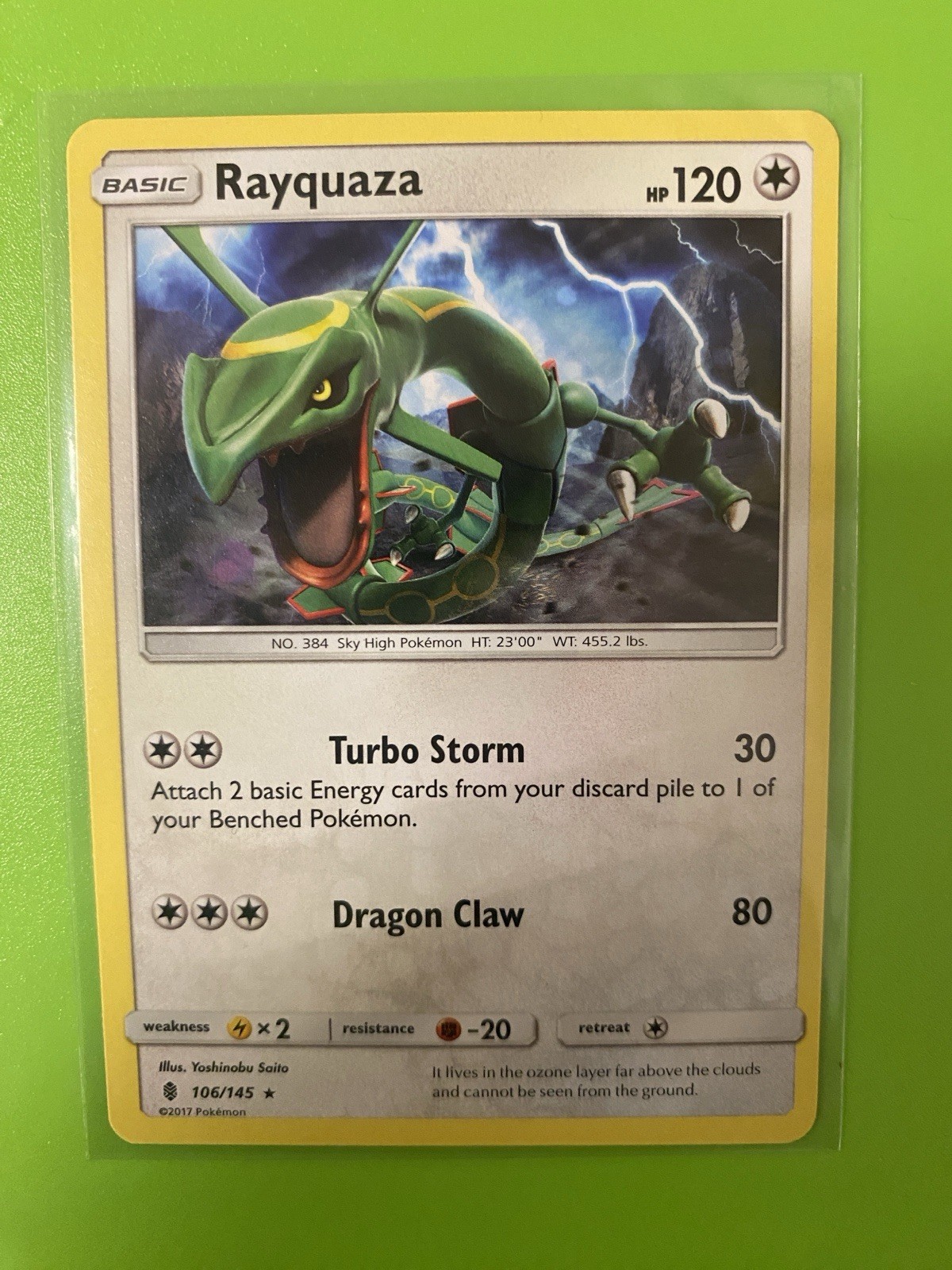 Rayquaza Pokémon TCG Sm-Guardians Rising 106/145 Rare Regular 120 Basic