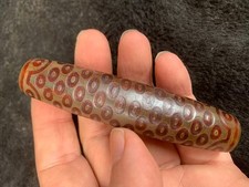 Wonderful Rare Tibetan Old Agate Dzi *108Eyed* 95mm Bead