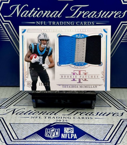 Tetairoa McMillan #3 2025 Panini National Treasures Rookie Holo Silver card