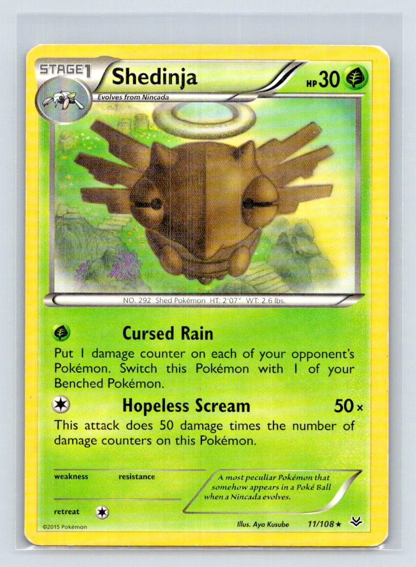 SHEDINJA 011/108 Pokemon ROARING SKIES Damaged