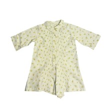 Vintage 40s 50s Floral Pintuck Romper White Yellow Floral Button Front Playsuit