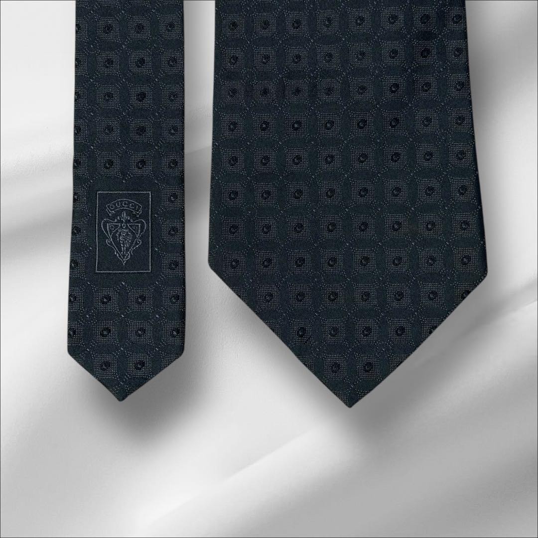 Gucci Solid Jacquard Geometric Pattern Light Blac… - image 2