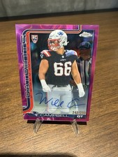 2025 Topps Chrome Football Will Campbell Pink Refractor Auto RC /250 Patriots 🔥
