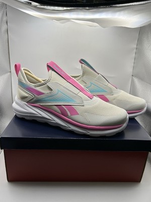 Reebok Lite Spinner Youth Girls Slip-on Athletic Shoes Size 7 Gray Pink Aqua