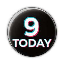 9 Today 9th Birthday - TikTok Tick Tock Tik Tock Social Media Badge Boy Girl