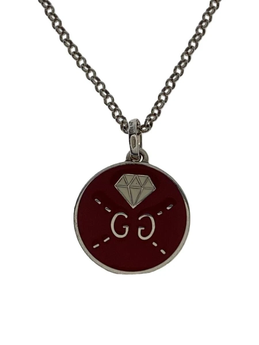 Collana uomo GUCCI SV925 Ghost GG logo con top in argento usata