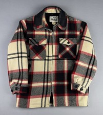 70 s VINTAGE Woolrich Lined Plain Outdoor Jacket Size Medium Wool Heavy Full Zip