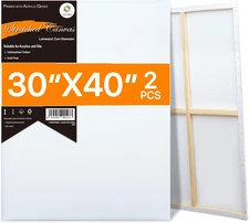 Large Stretched Canvas for Painting, 30X40 Inch, 2 Pack, Blank Art Supplies