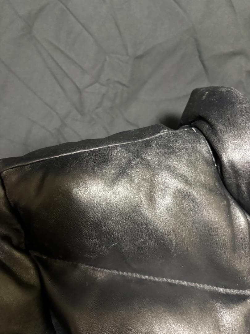 Schott Black Full Leather Down Jacket Heavyweight… - image 10