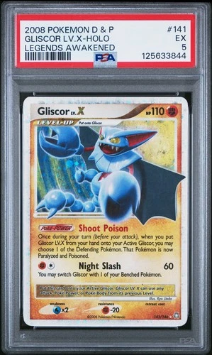 PSA 5 2008 Pokemon Diamond Pearl Legends Awakened Gliscor Lv.X Holo Foil 141/146