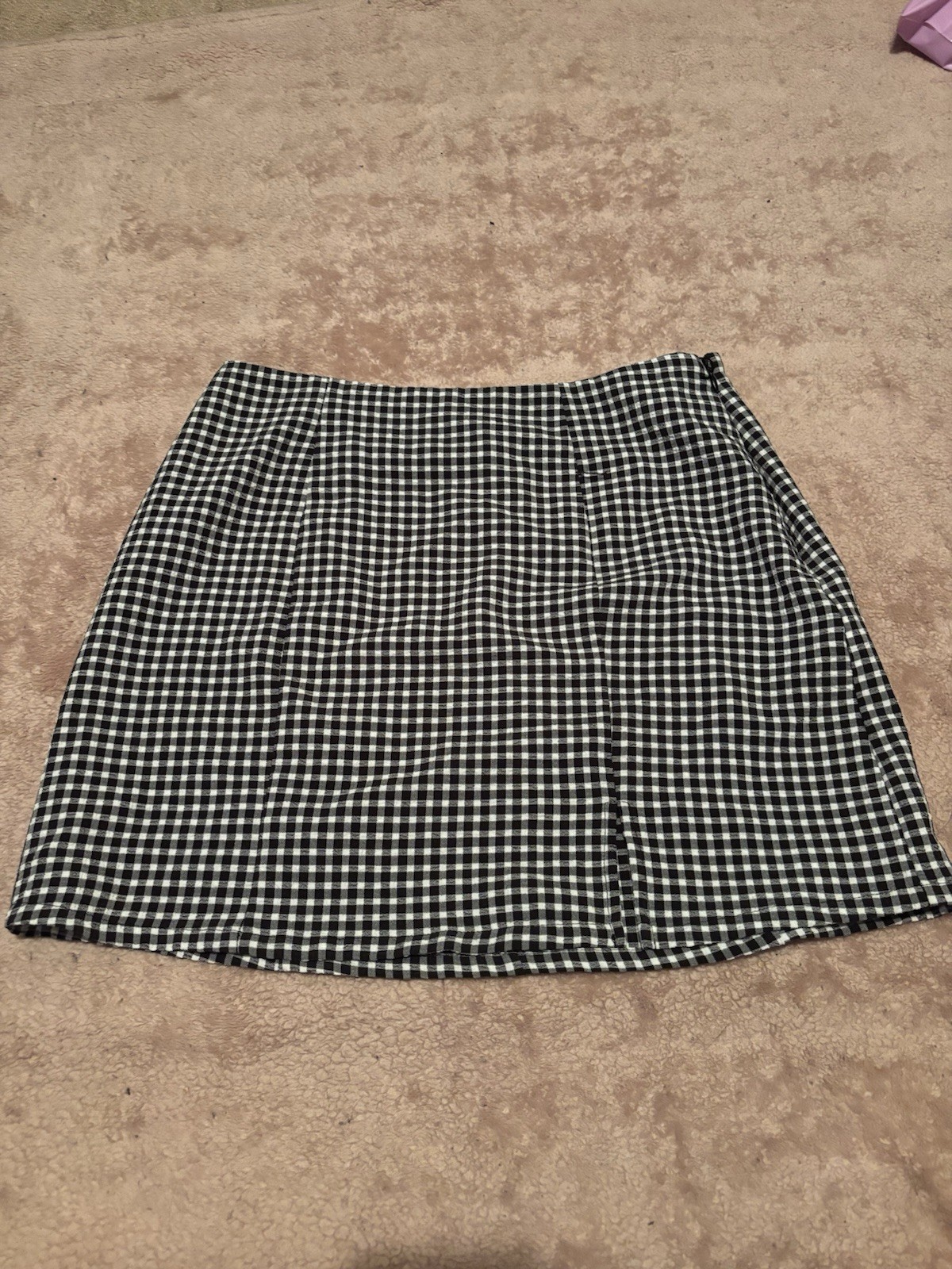Forever 21 Women's Black White Gingham A-Line Short Skirt Casual Size M Regular
