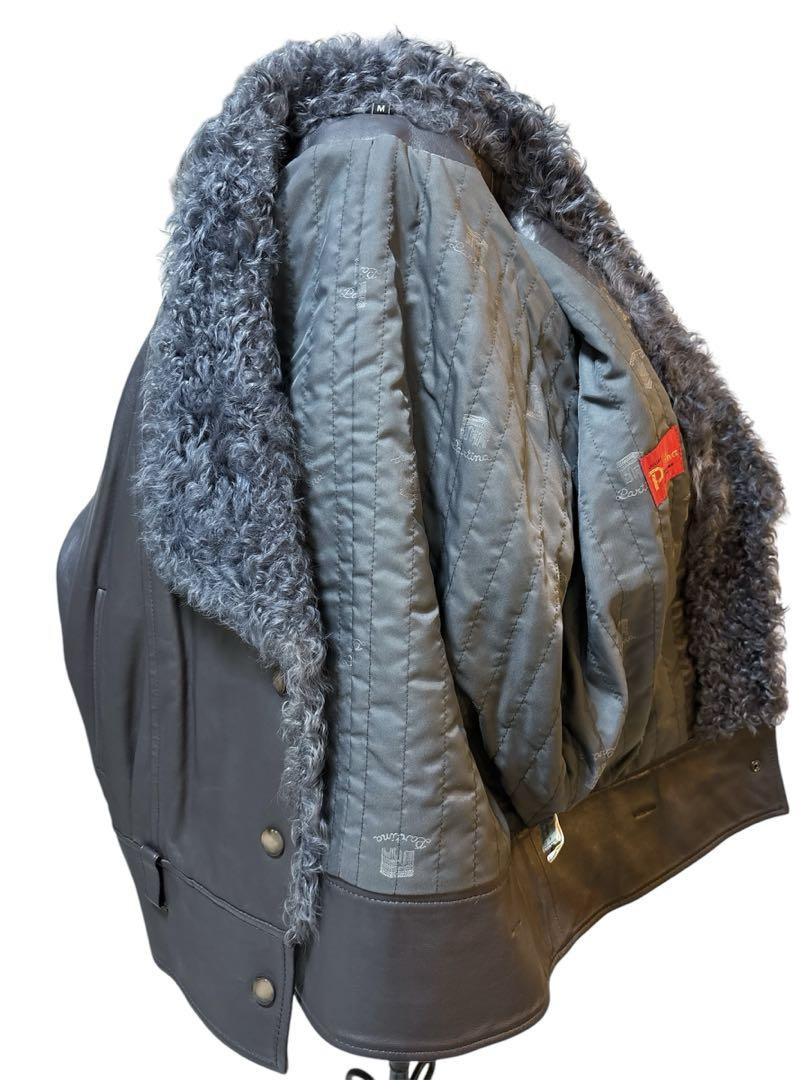 ◎real lamb leather curly fur jacket gray ◎real lamb leather curly fur jacket gray