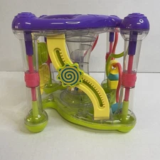 B.Toys Whirly Pop Musical Activity Cube Bead Maze Toy Lights Sounds Baby Sensory