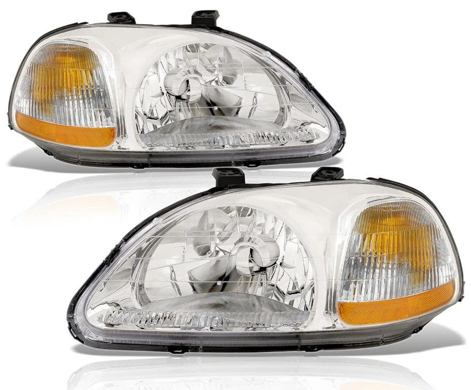 Lámpara de repuesto de faros transparentes diestra+derecha para Honda Civic DX/EX/LX 1996-1998 Foto 4 de 4