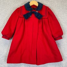 Vintage Rothschild Sailor Collar Winter Wool Coat Girls Size 4 Union Made In USA