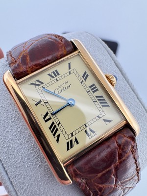 Cartier Vermeil Tank Must Ivory Roman Dial Quartz Large  display picture 3