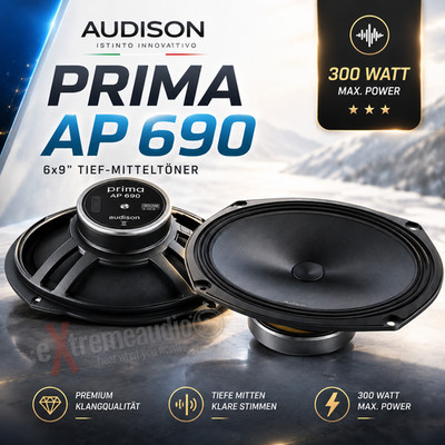 Audison Prima AP 690 - 6x9 Tief-Mitteltöner 1 Paar 300 Watt SET WOOFER 6''X9''