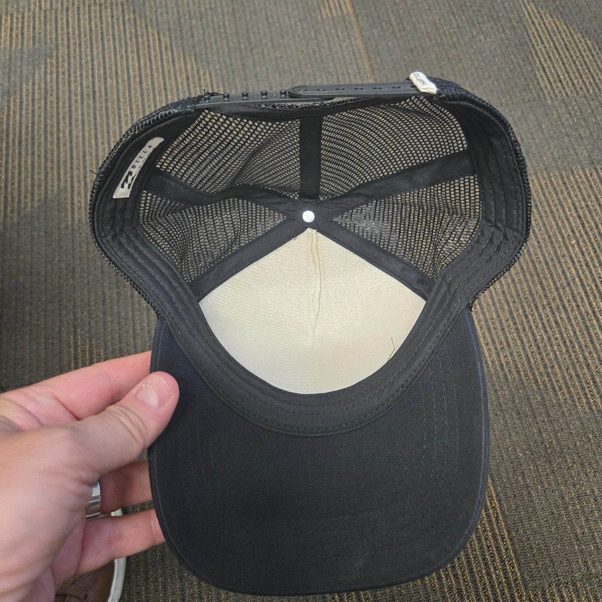 Billabong Trucker Hat Black White OS Mesh Back Foam Front Adjustable Surf Hat View 4