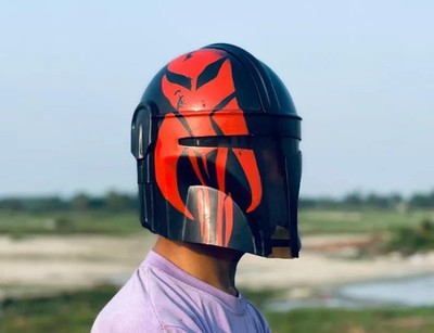 Red Mandalorian Helmet - Star Wars Helmet - Din Djarin s Helmet - Boba Fett Styl