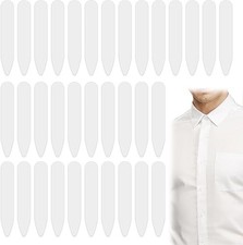 Jeffdad 60PCS 2.2" Plastic Collar Stays Dress Shirt Inserts Men White