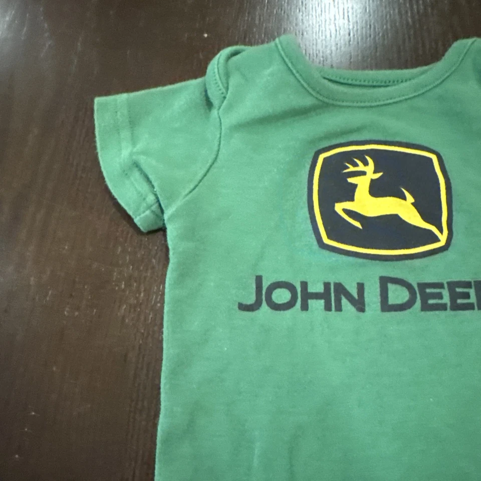 JOHN DEERE 3-6 Meses Bebé Bebé Body Verde Una Pieza Country Farmer Foto 4 de 4