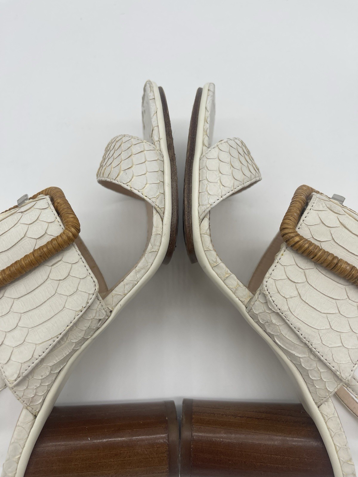 RODO Python Snakeskin Sandals Strappy Leather Hee… - image 8