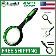 10X Handheld Magnifying Glass with Non-Scratch Glass Lens for Reading Hobbies