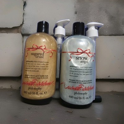 Philosophy Snow Angel & Sugared Crust Shampoo, Bath & Shower Gel.  Two-16oz NEW