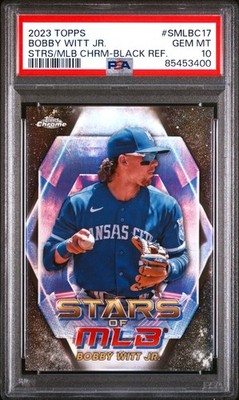 2023 Topps Chrome Stars of MLB #SMLBC17 Bobby Witt Jr BLACK REFRACTOR /25 PSA 10