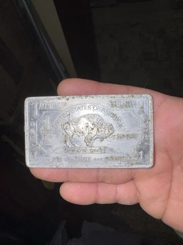 1 oz .999 Fine Silver Bullion Bar Buffalo Design United States of America