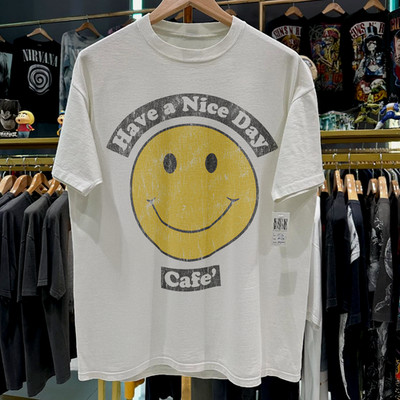 1998 Have A Nice Day 'Cafe' Washed T-Shirt White L