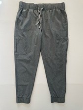 Hanes Comfort Fit Jogger Scrub Pants Gray Cargo Pockets Women  s Sz Large